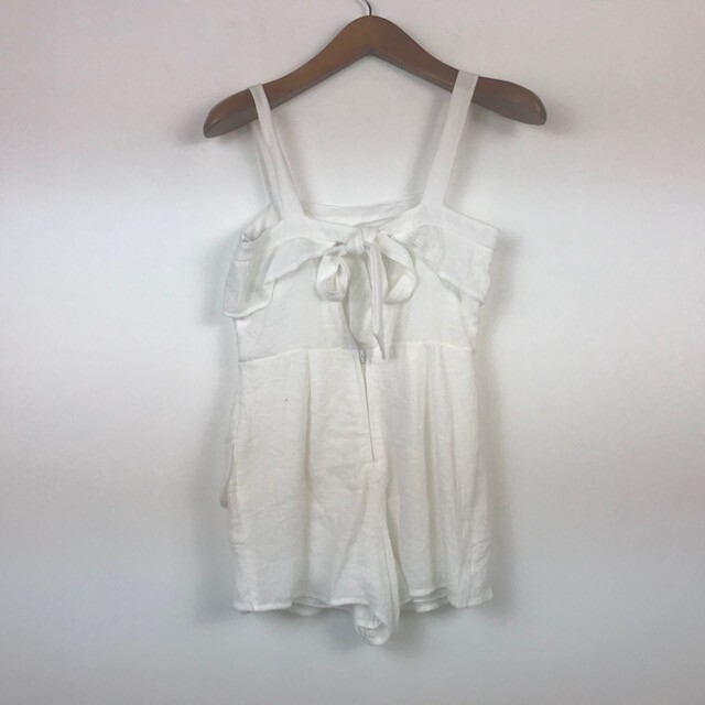 City Studio Junior Womens 13 White Sleeveless Tie Back Ruffled Skort Romper NWT