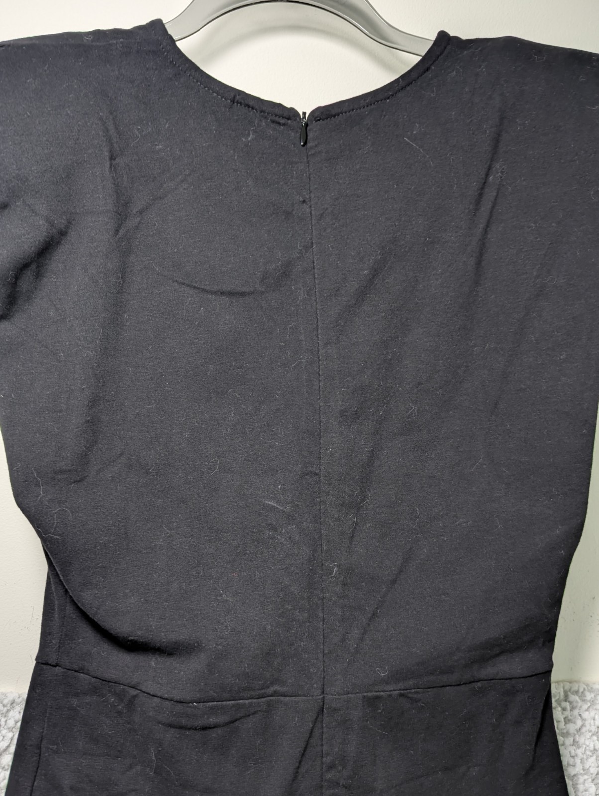 Blanc Clothing Padded Shoulder Romper Medium Black Minimalist Chic Stretch