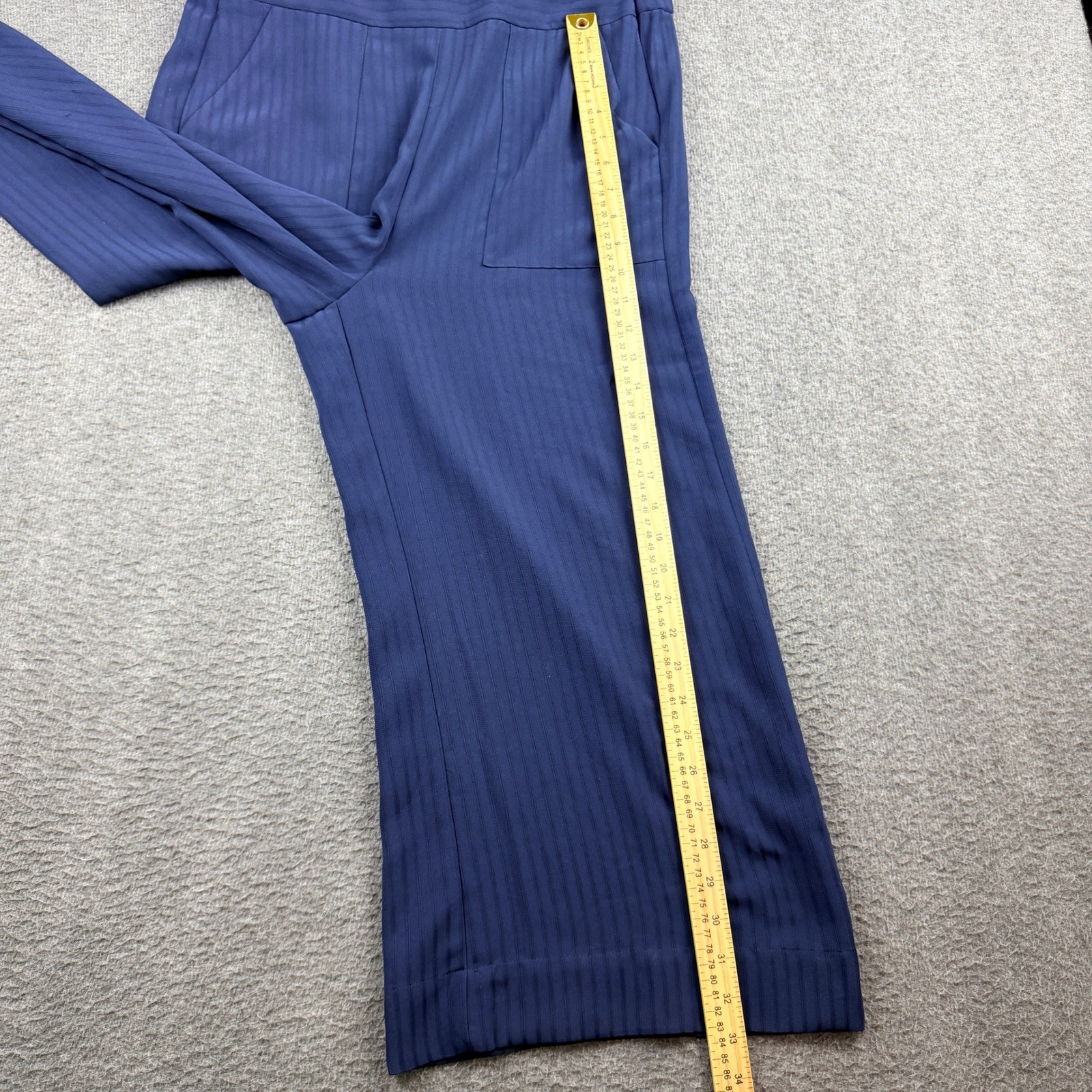 Nine West Women’s S Small Navy Blue Pinstripe Wide Leg Sleeveless Jumpsuit