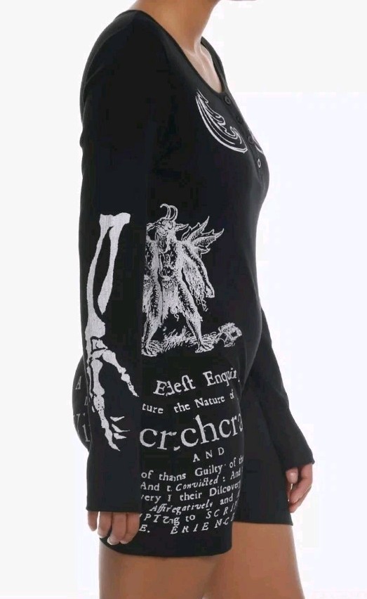 HOT TOPIC ROB ZOMBIE WITCHCRAFT RIBBED ROMPER NWT SZ-L