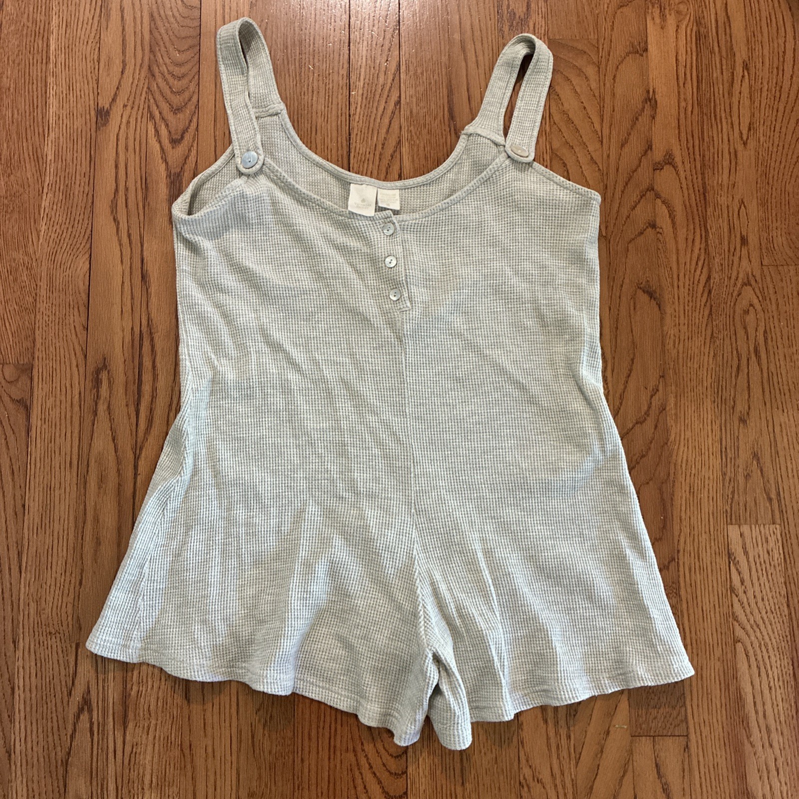 Victoria’s Secret Gray Romper Buttons Straps Medium Vintage Gold Label Y2K Era