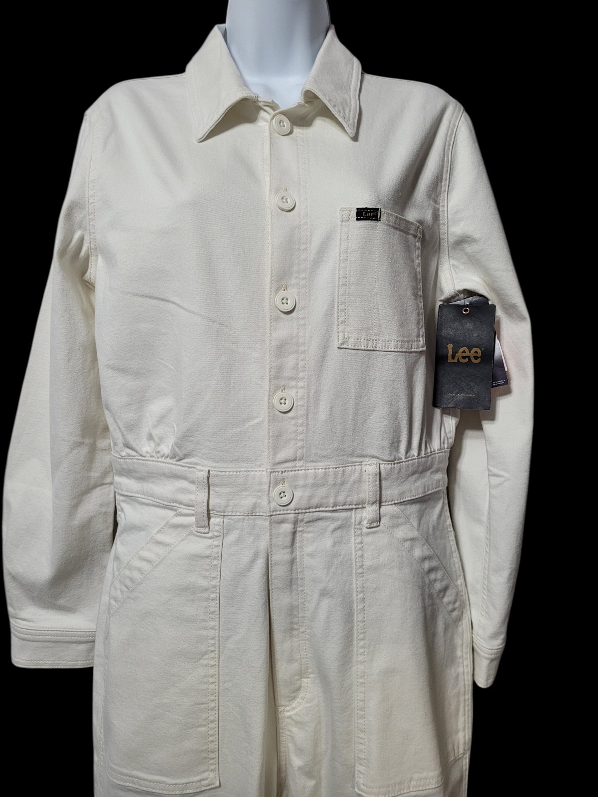Lee Union Alls Jumpsuit Women’s Size M Coveralls One Piece Off White NWT