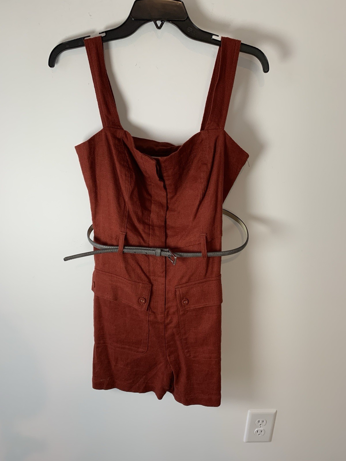 House Of Harlow (1960)Romper Linen Blend Dark Rust Size 6 NWOT