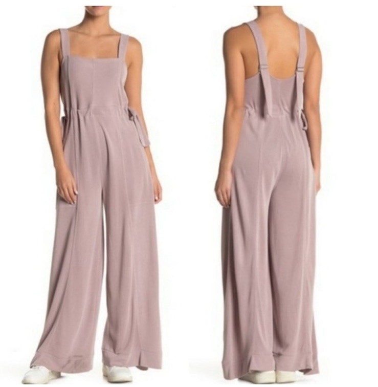 Free People Movement It’s a Cinch Jumpsuit Overalls XS Taupe