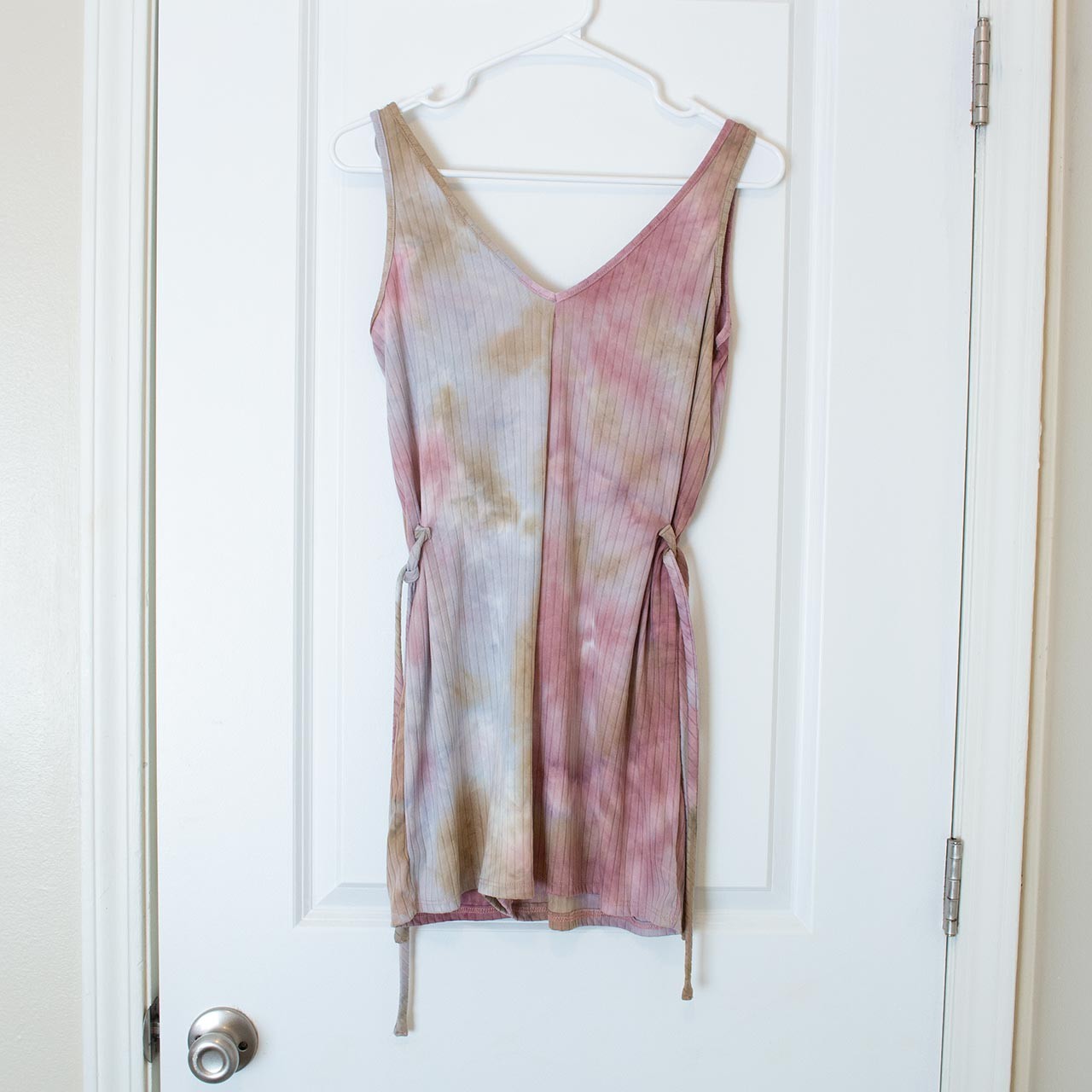 Tie Dye Ribbed Romper V Neck Side Tie Soft Aesthetic Loungewear M See You Monday