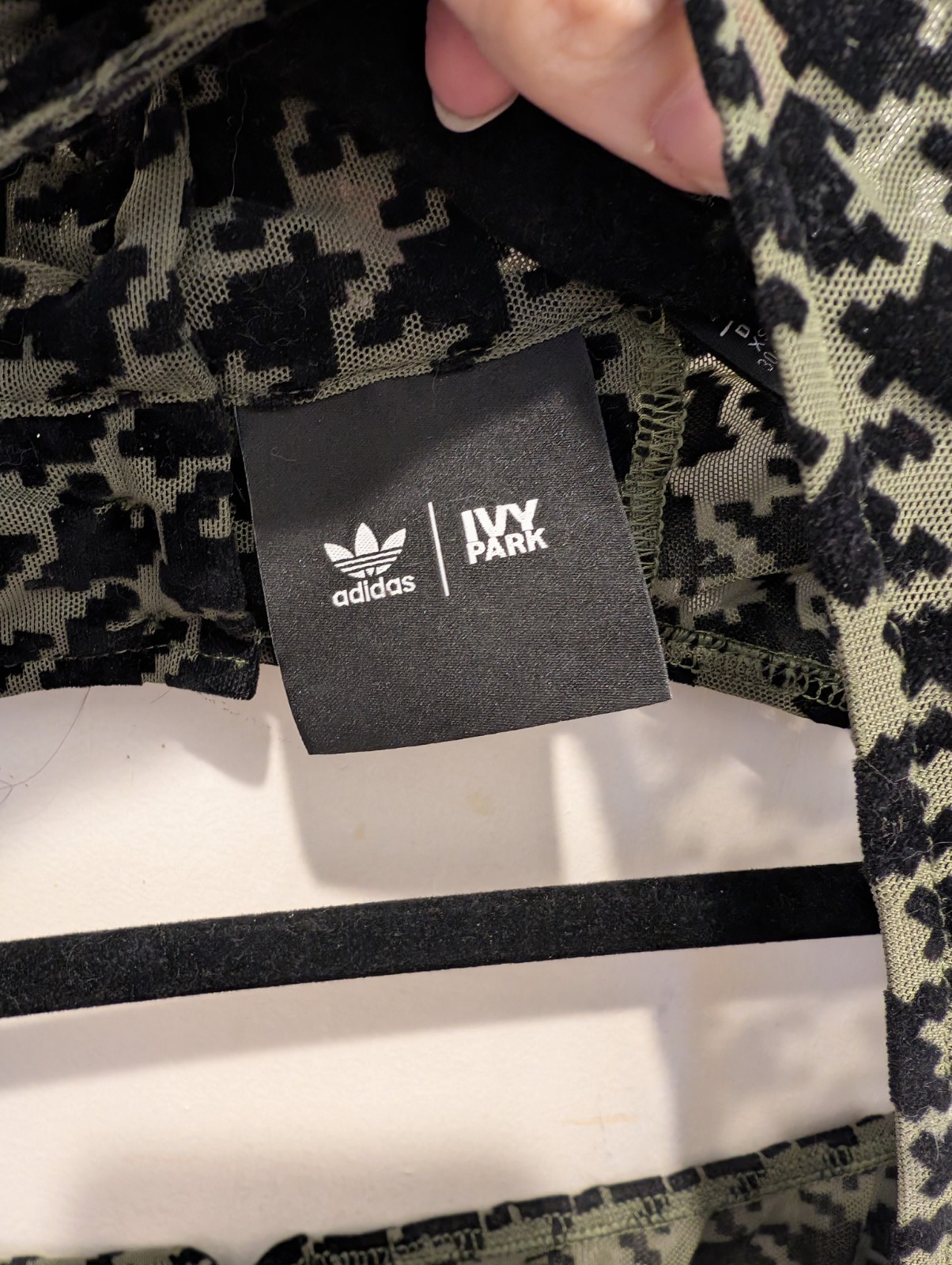 Adidas Ivy Park Houndstooth Catsuit XS Long Sleeve Sheer Mesh Sexy