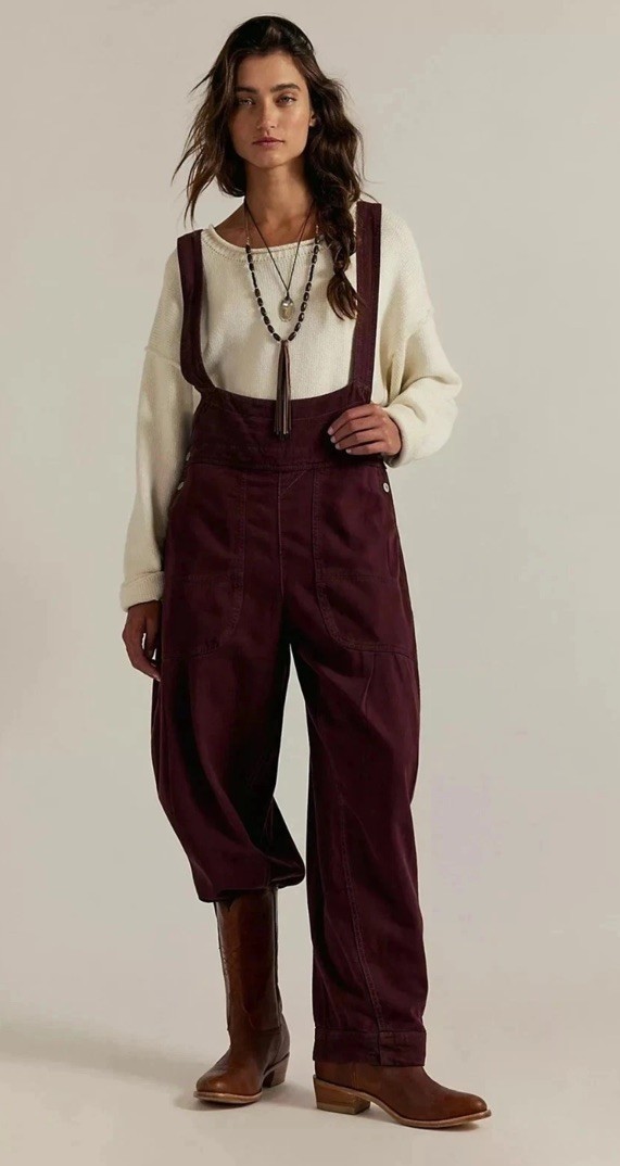 WE THE FREE Felix Tapered Overall dungarees Brown UK XS RRP £140