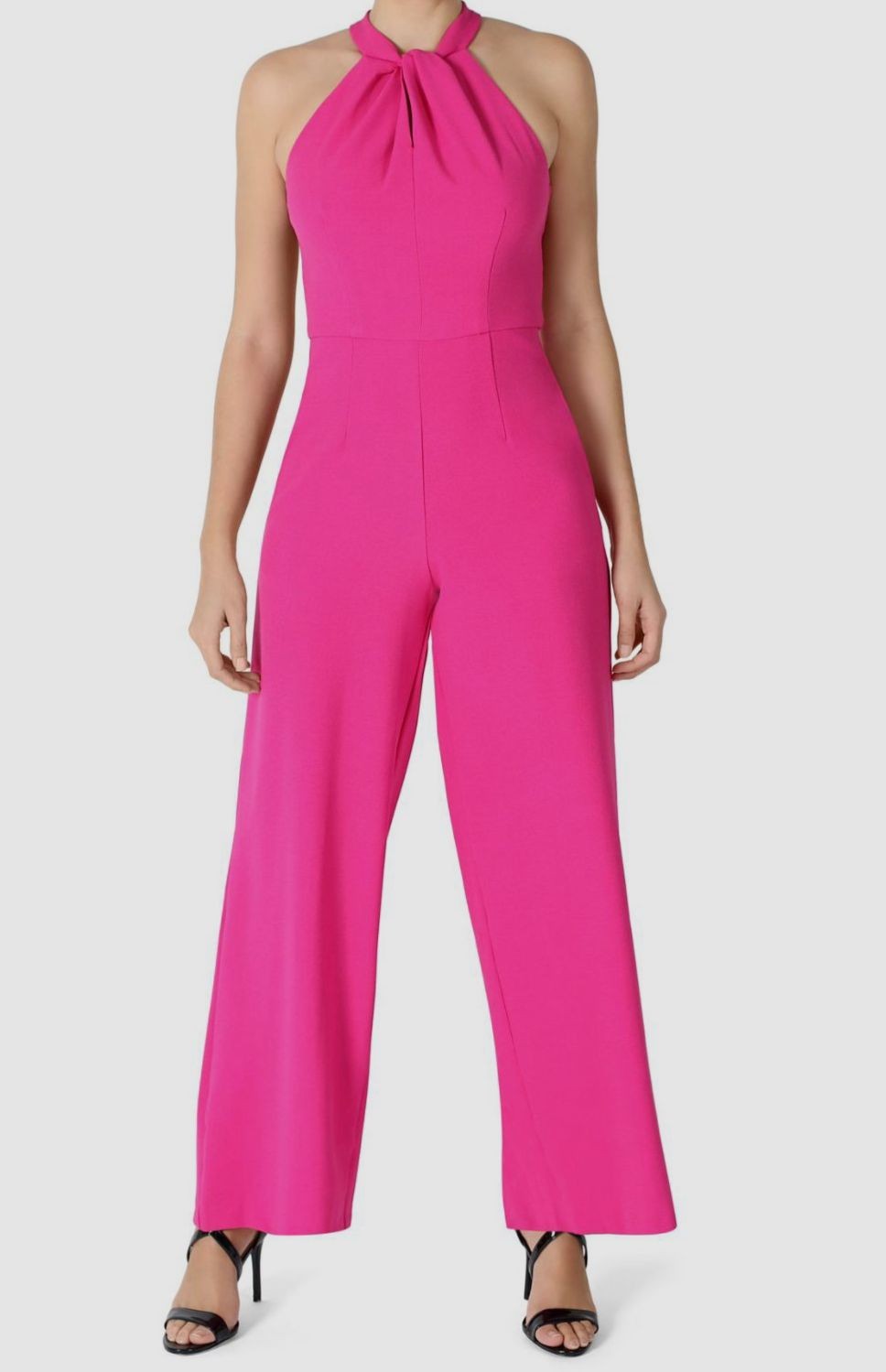 Julia Jordan Women’s Pink Twist-Front Halter Jumpsuit Size 14