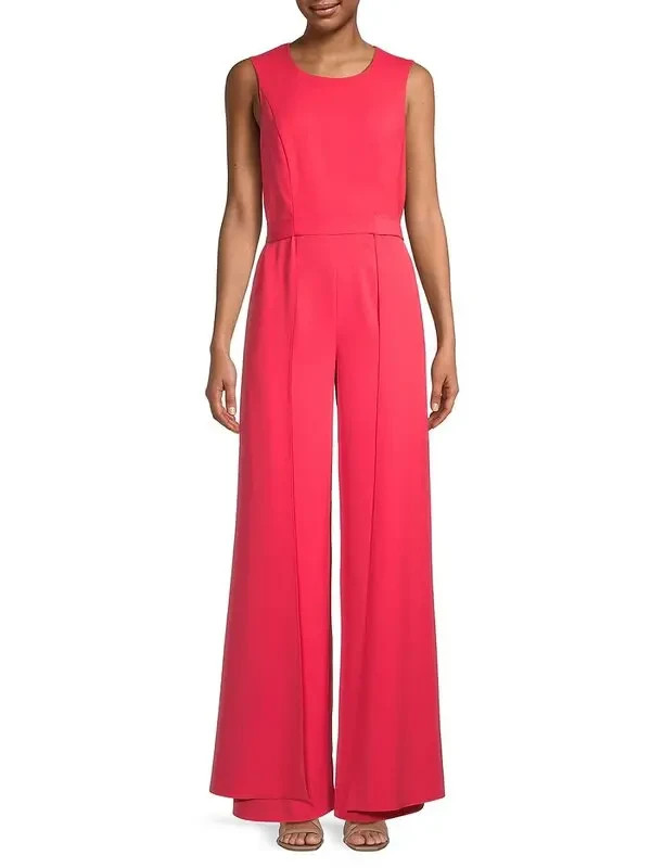 Black Halo Eve Strawberry Pink Alistar Wide-Leg Jumpsuit Size 2 $645