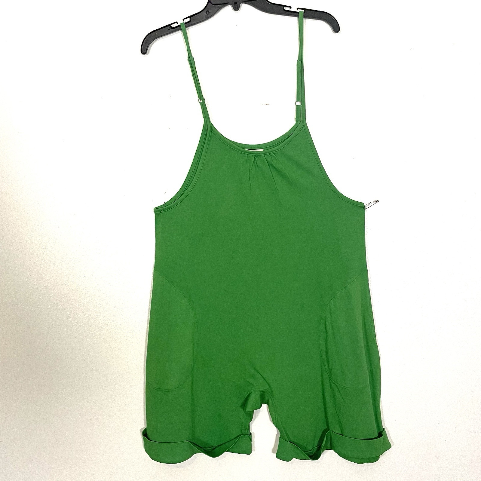 NEW Chelsea Violet Romper Shorts Spring Green Sleeveless One Piece Pockets Sz S