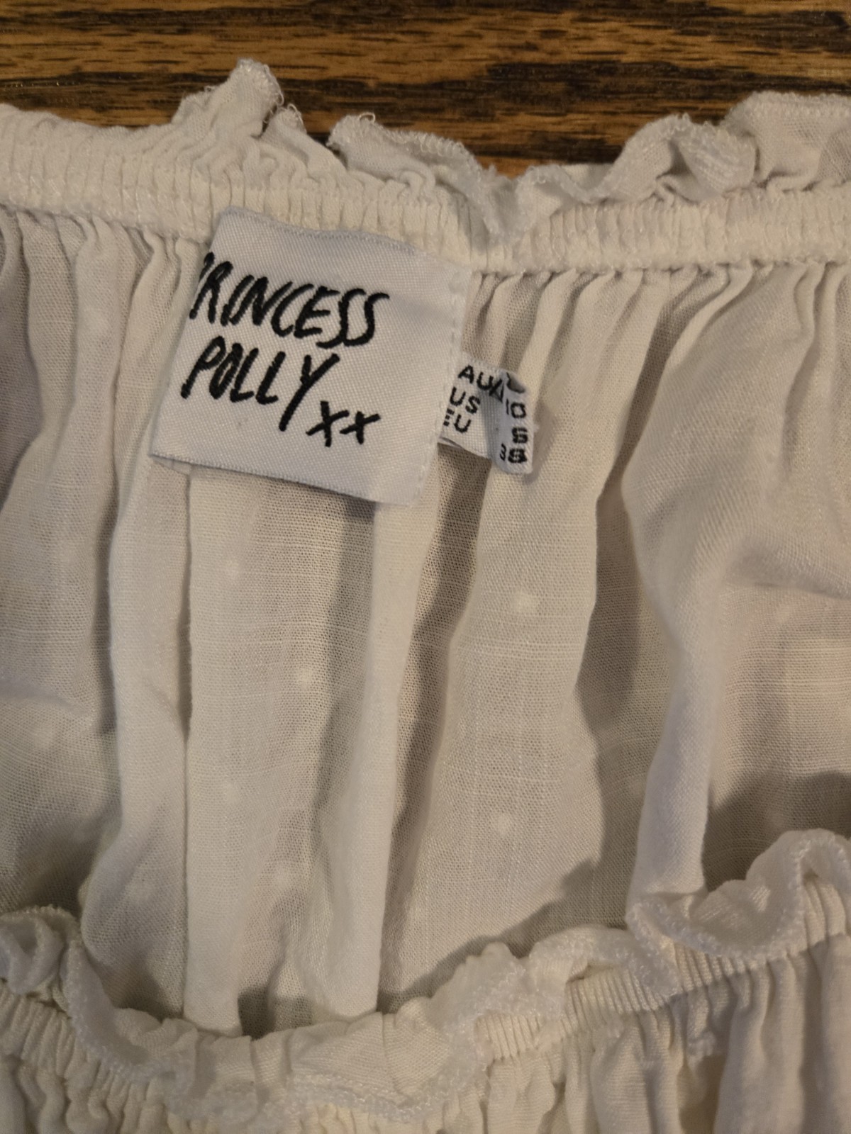 Princess Polly Love Galore White Tiered Romper Women’s Size 6
