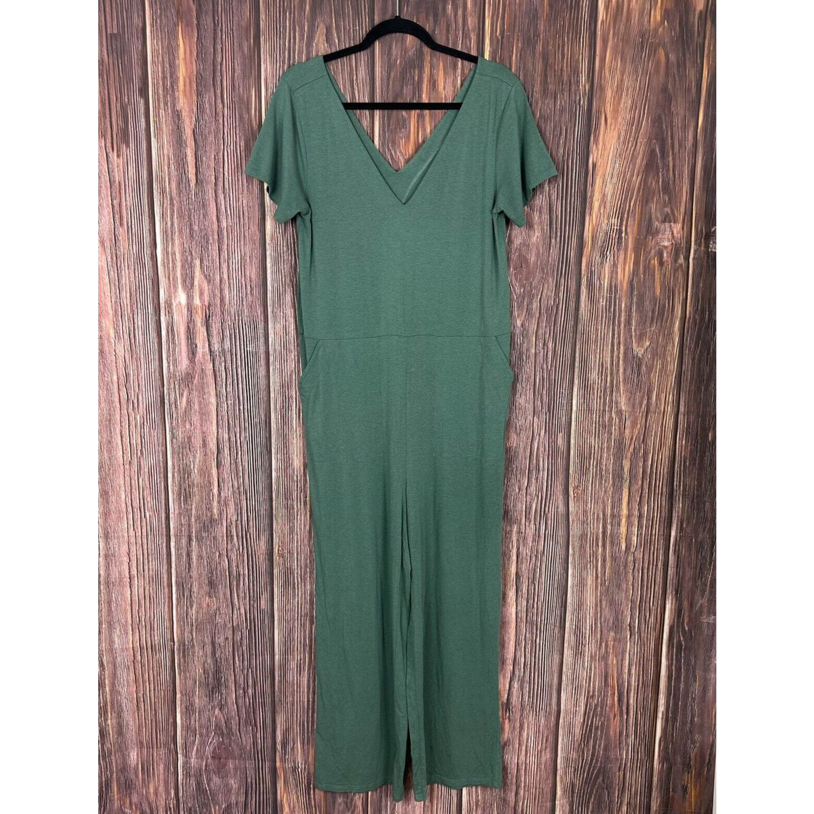 Universal Standard Ultimates Jemma Jumpsuit XXS V-Neck Green Wide Leg Oversized