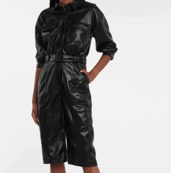 Jonathan Simkhai NWT sz 2 Kayley Vegan Leather Romper