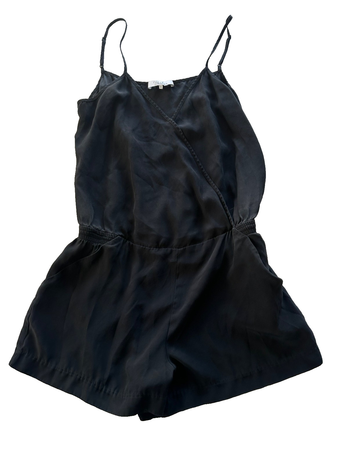 Parker Women’s XS Black Silk Sleeveless Romper Shortalls