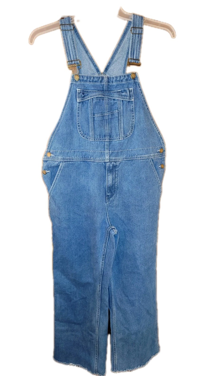 HISEA Womens Denim Size 16 Bib Overalls Medium Wash Stretch Wide Leg Blue