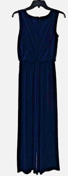 VINCE CAMUTO Jumpsuit Romper Womens Large Navy Sleeveless Flare Leg