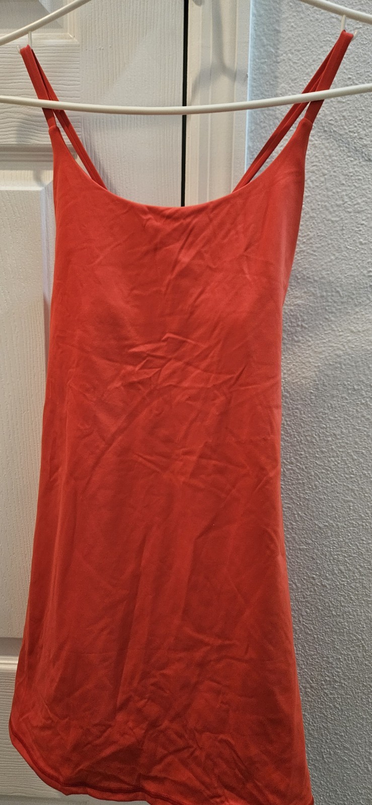 HALARA Women’s Red Solid V-Neck Spaghetti Strap Sleeveless Romper Size S