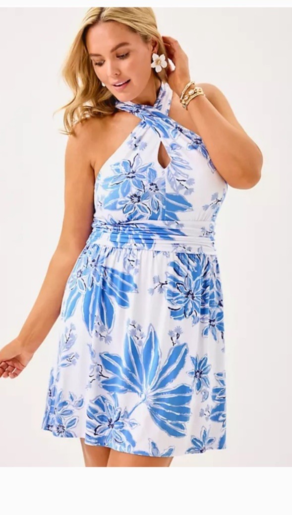 LILLY PULITZER Small Montecito Skirted Romper in Resort White Jet Set Jungle