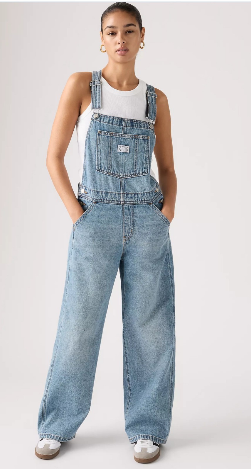 Levi’s Premium Light Wash Wide Leg Denim Overalls Sz.XS New