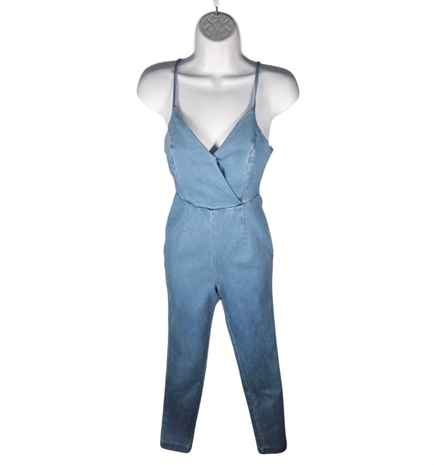 Highway Jeans Spaghetti Strap Jumpsuit Size Small Sleeveless Stretch Blue Denim