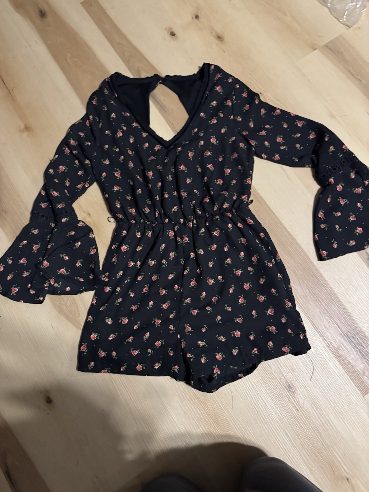 Womens Disney Princess Romper, Small, Black /Roses, Belle Beauty & the Beast