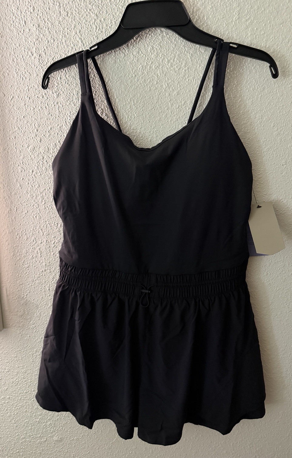 Women’s Avia large 12/14 Cinched Waist Romper Black~NeW~