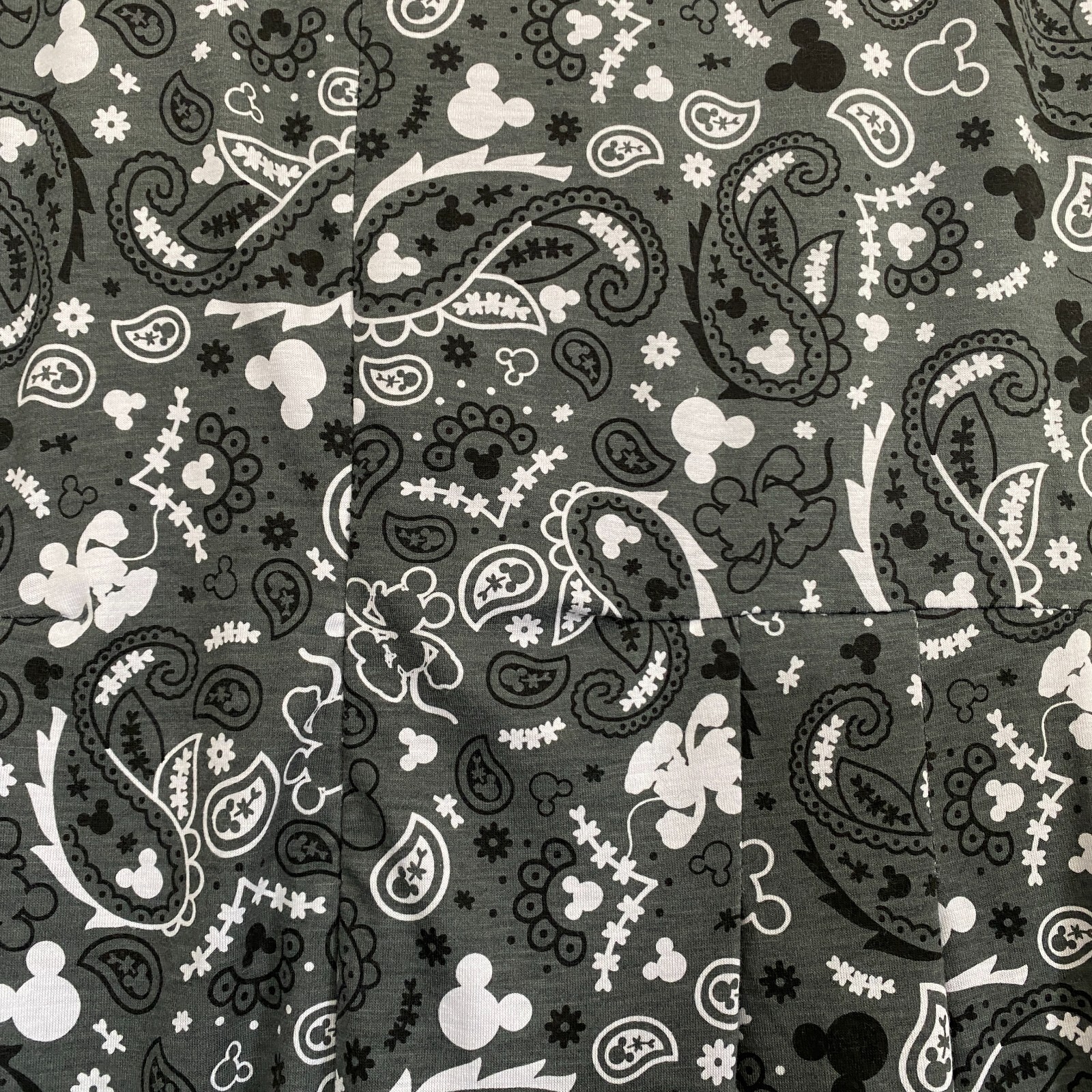 Disney Paisley Jumpsuit Women Size Medium Gray White Mickey Mouse