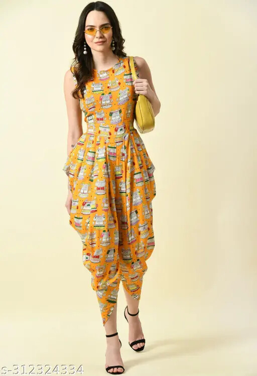Indan Ethnic Rajasthani stylish Dhoti Jumpsuit Printed Women Jumpsuit For Girls