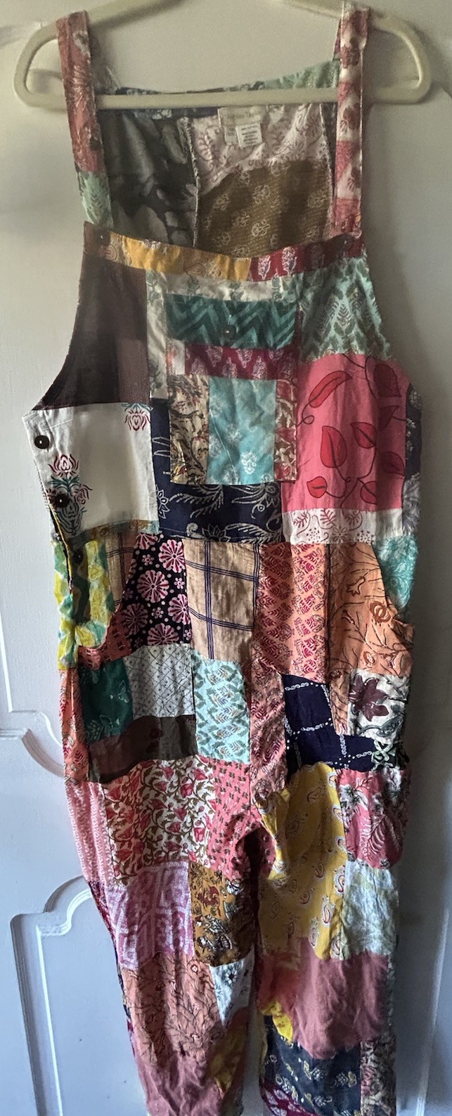 Patchwork Overalls 100% Cotton One Size by Ashley Taylor Boho Hippie Festival