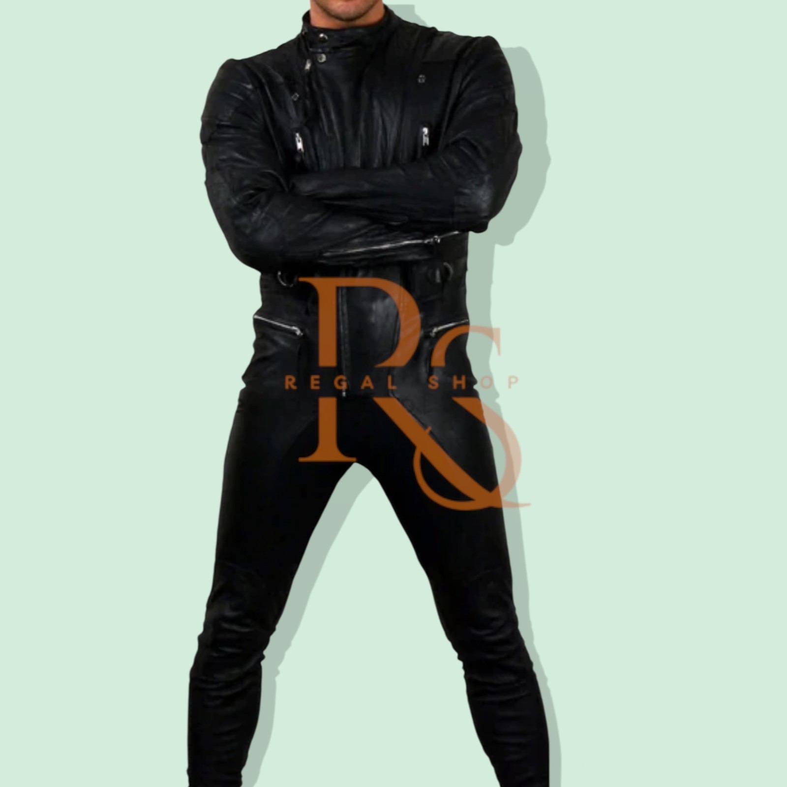 Men’s Jumpsuit Black Leather Jumpsuit In Genuine Soft Lambskin Leather Jumpsuit