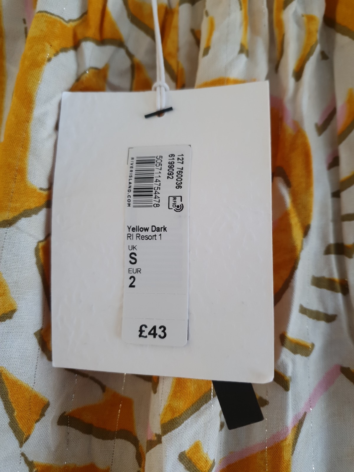 River Island Jumpsuit UK Small Yellow & White Sleeveless Wide Straps BNWT