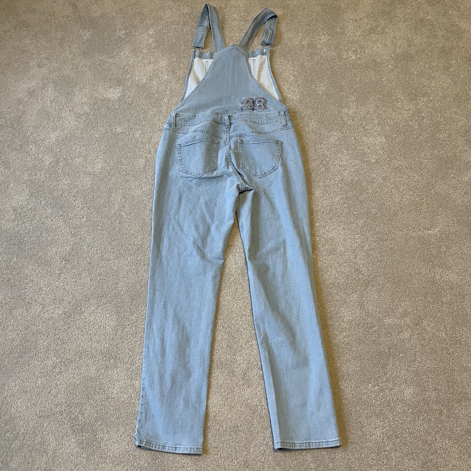 Disney Overalls Womens XS Blue Denim Mickey Mouse Bib Light Wash Casual Distress