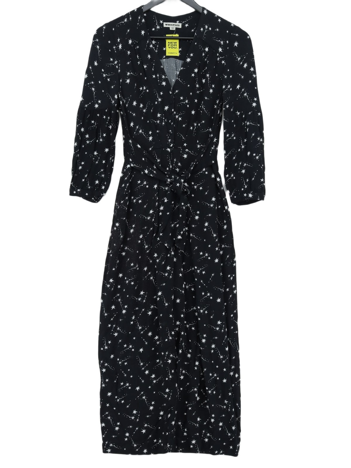 Whistles Women’s Jumpsuit UK 6 Black Viscose with Polyester Jumpsuit