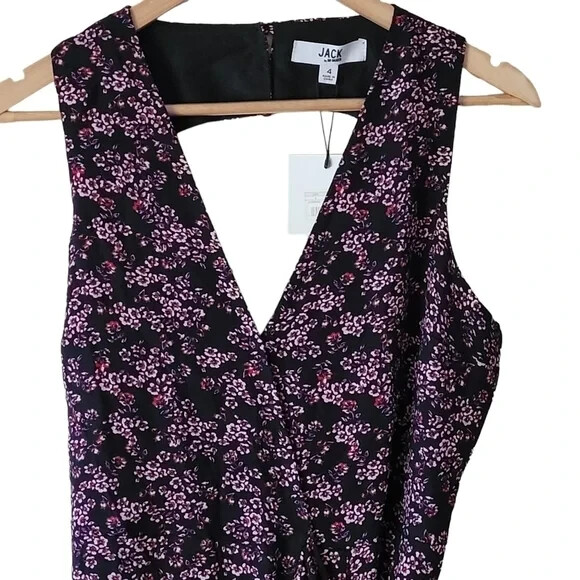 Jack By BB Dakota Ditsy Floral Maxi Wrap Jumpsuit Women’s Cropped Size 4 New