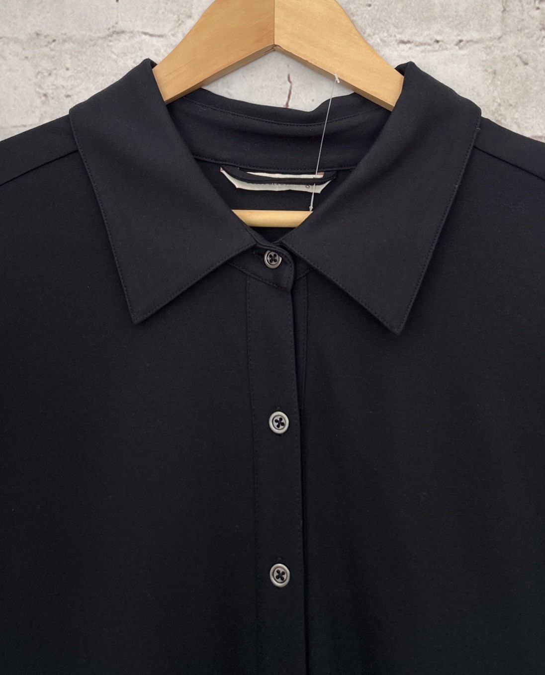 Soft Surroundings Weekend Jumpsuit Large Black Button Front Roll Tab Sleeve