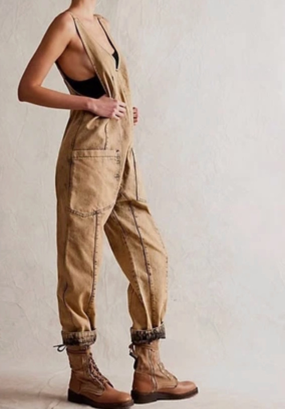 NEW FREE PEOPLE WE THE FREE FARROW HIGH ROLLER ONE PIECE JUMPSUIT SZ XS TALL