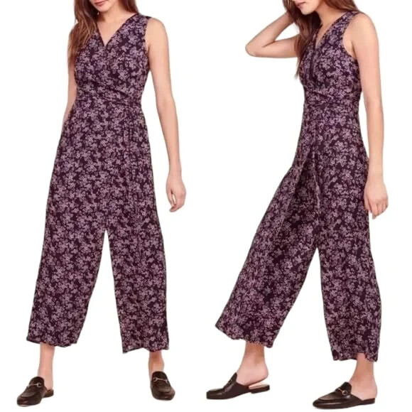 Jack By BB Dakota Ditsy Floral Maxi Wrap Jumpsuit Women’s Cropped Size 4 New