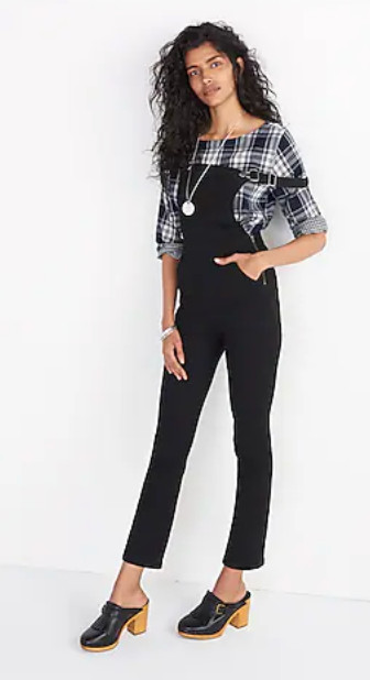 Madewell Cali Denim Bootcut Overalls Womens S Small Black Frost Kicked Leg *READ