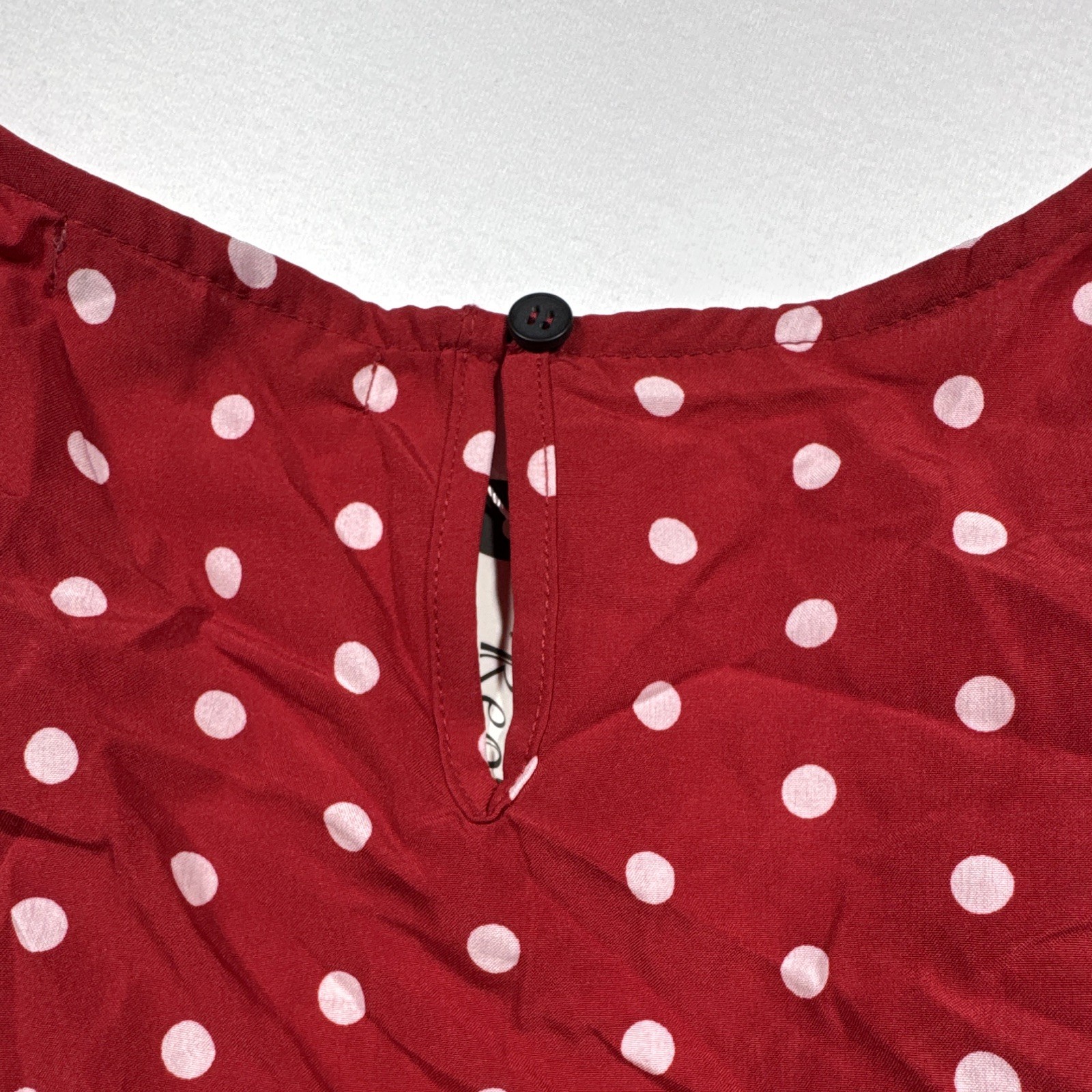 REORIA Women’s Red White Polka Dot V-Neck Short Sleeve Tie Waist Romper M