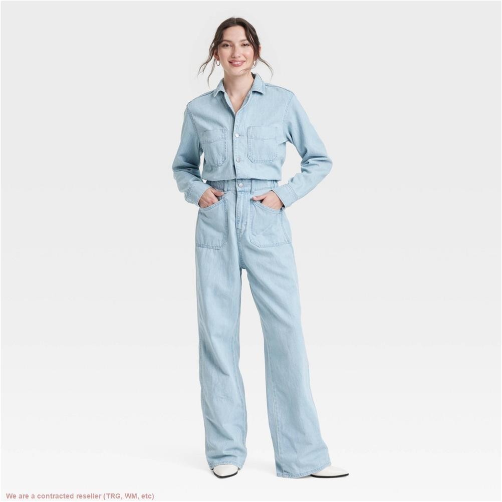 Women’s Denim Baggy Jumpsuit – Universal Thread Light Wash 6 *SEE DEAL!!!*