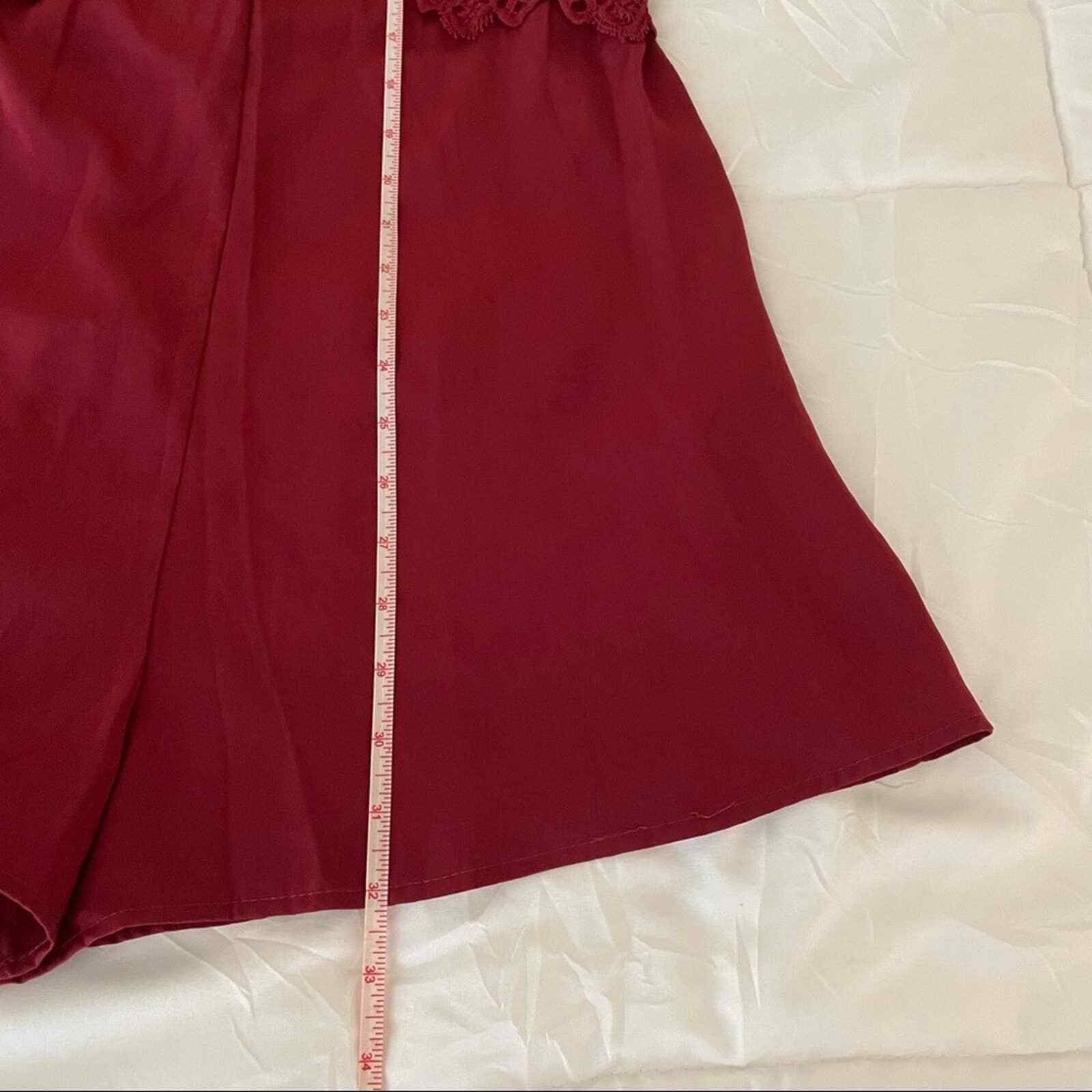 4Si3nna Wine Spaghetti Strap Lace Romper Size Medium
