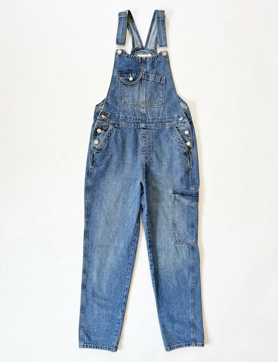 Celebrity Pink Blue Denim Bib Overall Jumpsuit Women’s XS Button Pockets