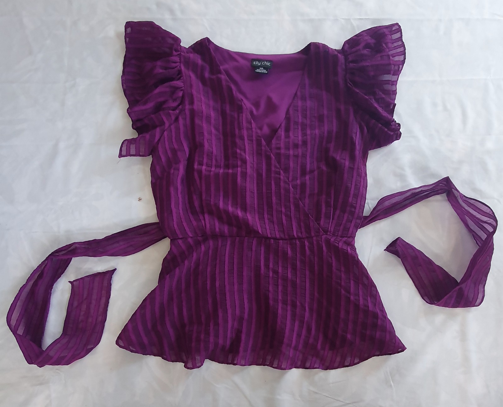 City Chic Medium Top Purple Plus Size XXS