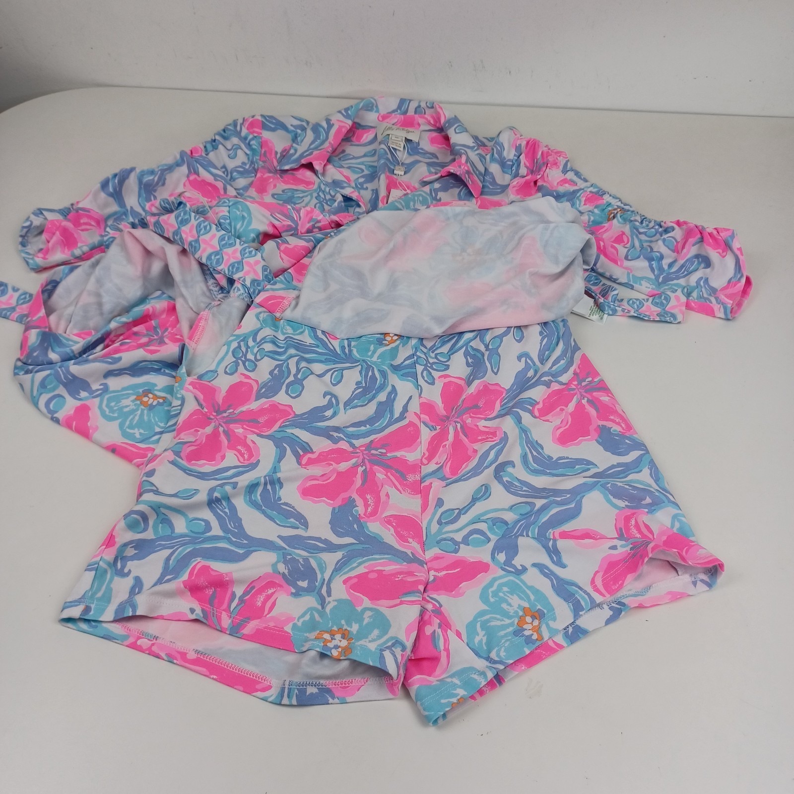 Lilly Pulitzer Ibby Skirted Romper Size M Preppy In Beachside Haven Engine
