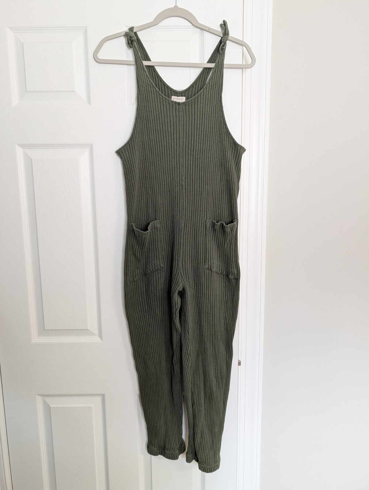 For Days Women’s Size M Green Ribbed Organic Recycled Cotton Romper Jumpsuit