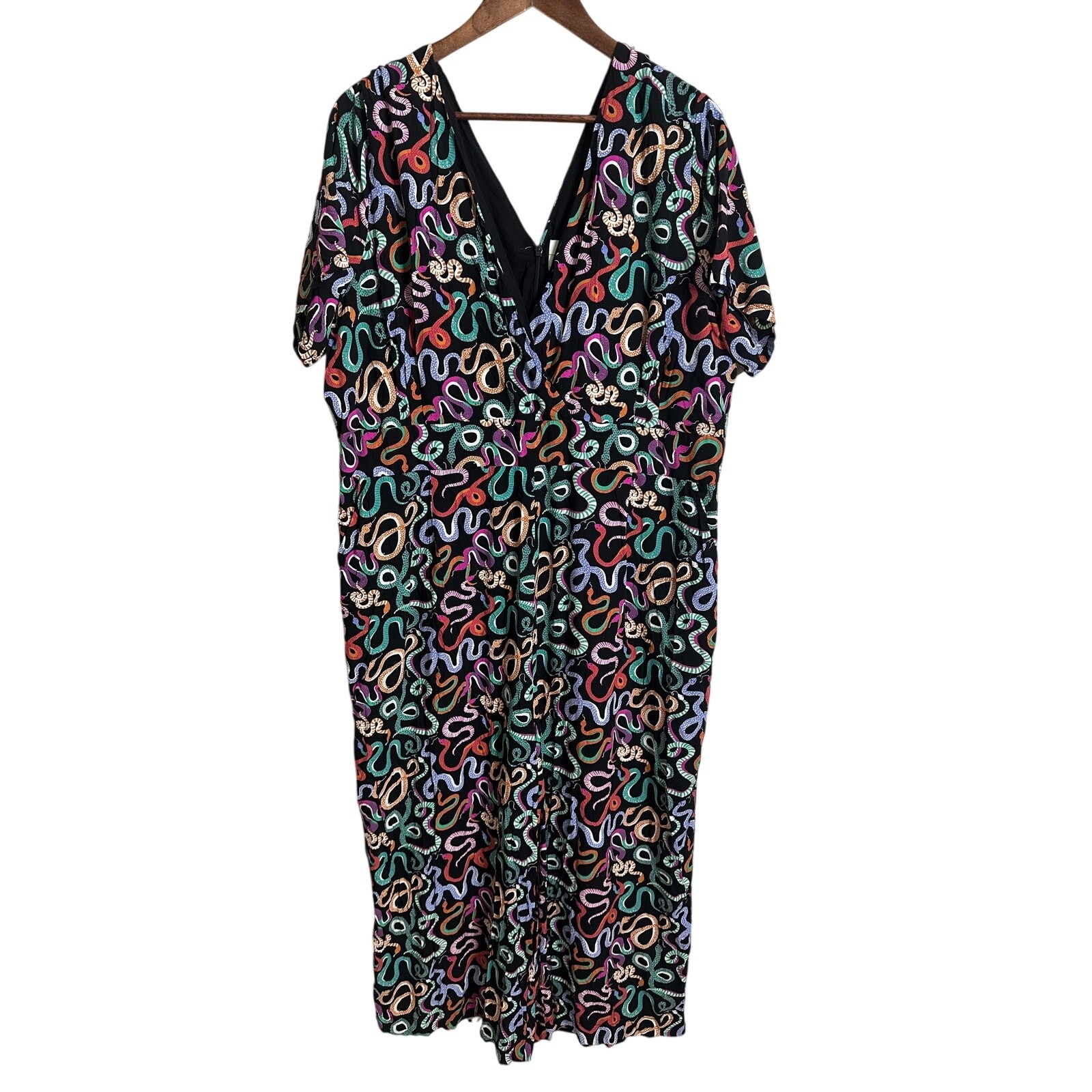 Joanie Clothing Savannah Multi Snake Print Jumpsuit Multicolor Womans 18