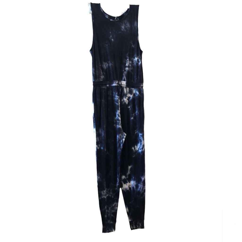 Antistar Super-soft Blue & White Tie Dye Jumpsuit Romper, Size M