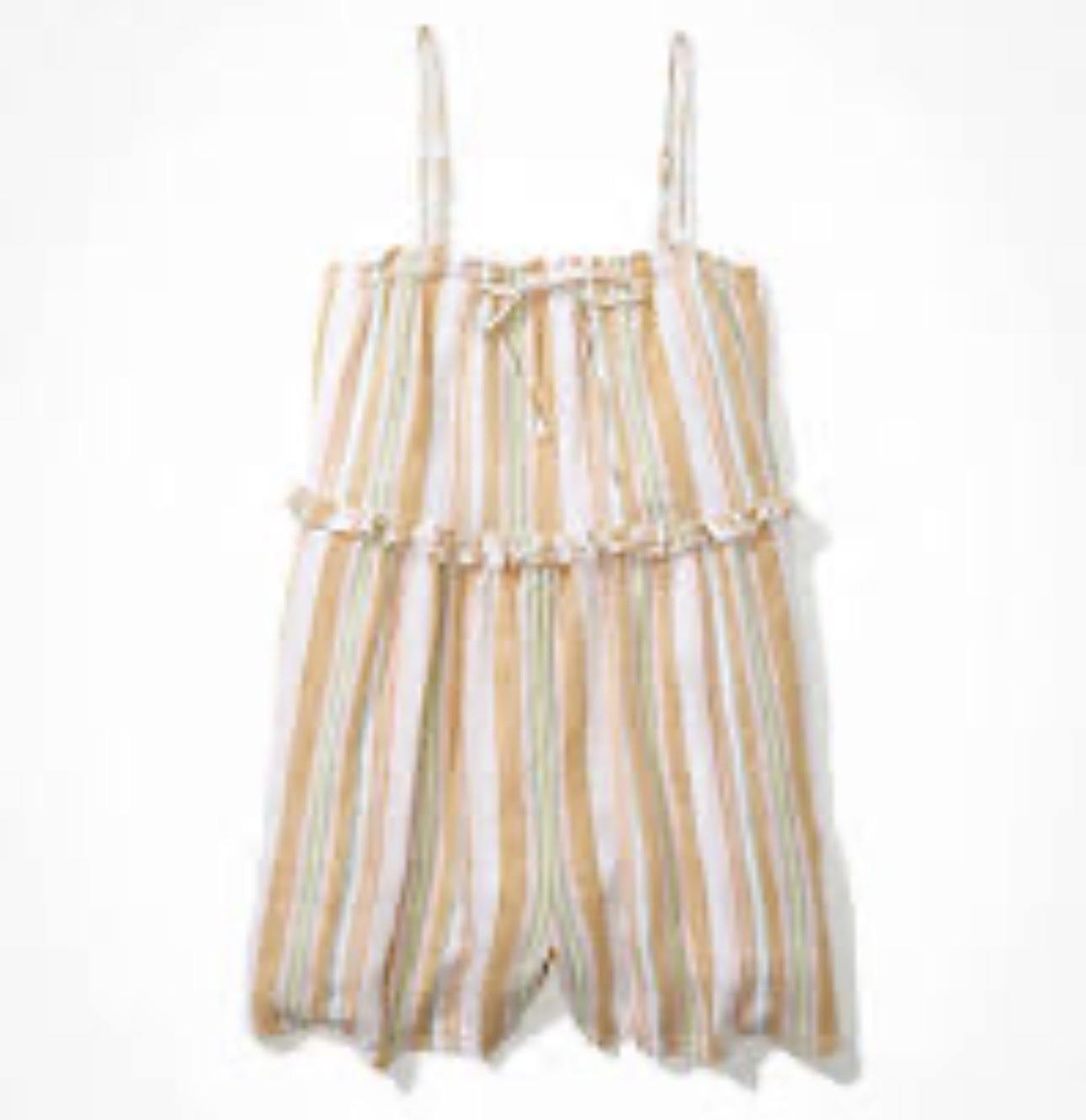 NWT American Eagle Romper XL TALL Striped Linen Blend Sleeveless Pockets Lined