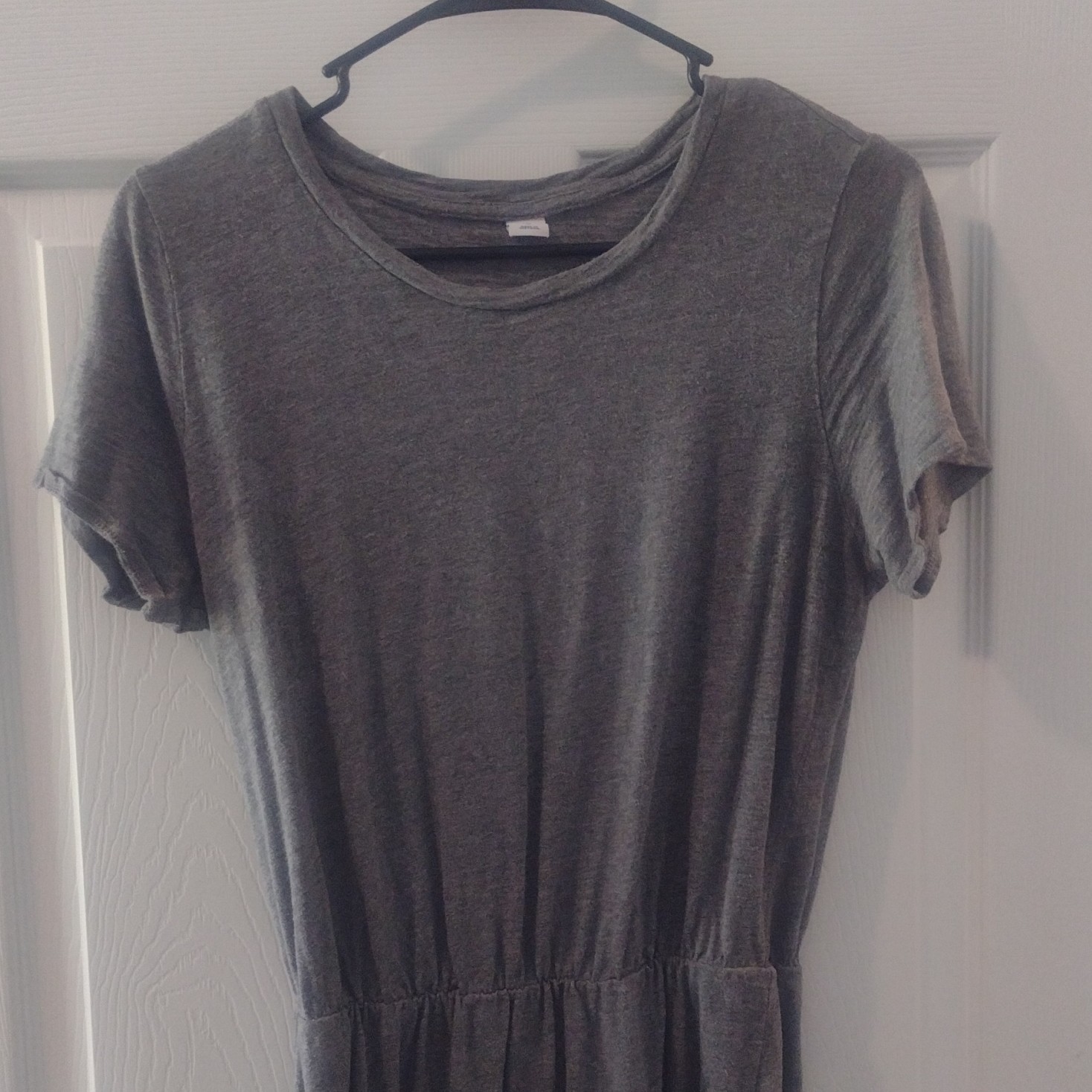 Old Navy Women’s Gray Solid Round Neck Short Sleeve Jumpsuit, Size M