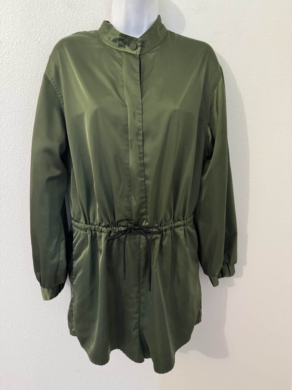 Hunter X Target Long Sleeve Romper Olive Green Satin Pockets Size M